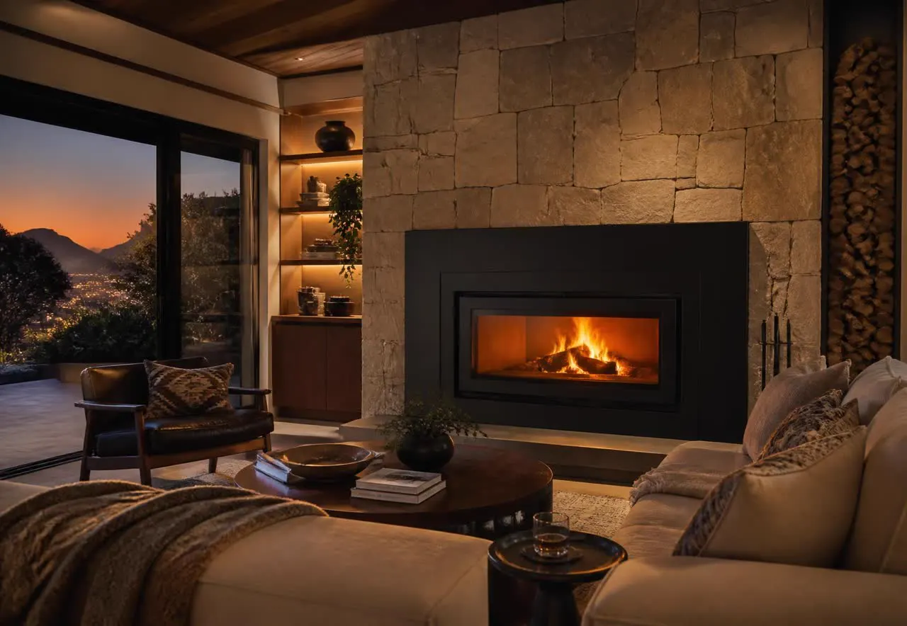 Custom built fireplace in a Cape Town home